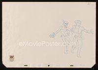 2m316 TITAN A.E. animation art '00 Don Bluth sci-fi cartoon, pencil drawing of alien grabbing girl