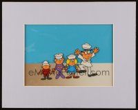 2m027 CAP'N CRUNCH matted animation cel '70s great cartoon image of kids in sailor caps!