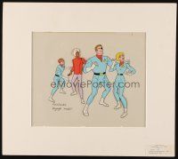 2m024 FANTASTIC VOYAGE matted animation cel '60s Hanna-Barbera, great cartoon image of top cast!