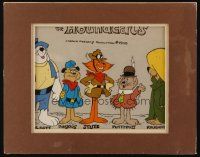 2m037 HOUNDCATS matted TV animation cel '70s great cartoon image of top cast over grey background!