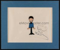 2m011 PAUL MCCARTNEY matted animation cel '60s cartoon personally signed by the Beatles singer!