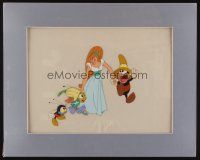 2m051 THUMBELINA matted animation cel '94 Don Bluth cartoon, great image with her bug friends!