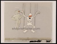 2m073 NEW ADVENTURES OF MIGHTY MOUSE & HECKLE & JECKLE set of 2 animation cels '80s skeleton & mummy