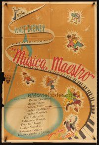 2m167 MAKE MINE MUSIC Argentinean '46 Walt Disney full-length feature cartoon, different art!