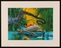 2m431 JUNGLE BOOK 11x14 art print 1997 Disney cartoon classic, art of Mowgli floating on Baloo!