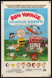 2m126 BON VOYAGE CHARLIE BROWN 1sh '80 Peanuts, Snoopy, Charles M. Schulz art!