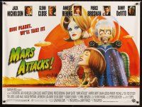 2m734 MARS ATTACKS! British quad '96 directed by Tim Burton, great sci-fi art by Philip Castle!