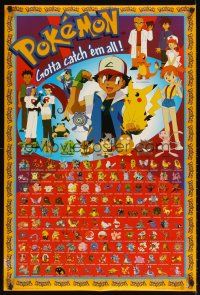 2m790 POKEMON Australian commercial poster '98 Gotta catch 'em all, cool image of all characters!