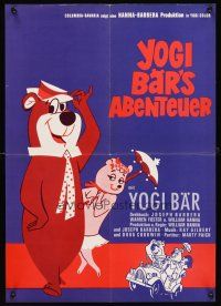 2m178 HEY THERE IT'S YOGI BEAR German 16x23 R69 Hanna-Barbera, Yogi's first full-length feature!