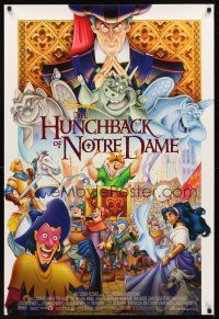 2m695 HUNCHBACK OF NOTRE DAME DS cast montage 1sh '96 Walt Disney cartoon from Victor Hugo's novel!