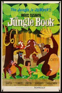2m701 JUNGLE BOOK 1sh '67 Walt Disney cartoon classic, great image of Mowgli & friends!