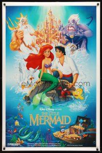 2m705 LITTLE MERMAID DS 1sh '89 Ariel & cast, Disney underwater cartoon!