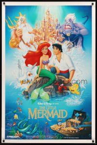 2m706 LITTLE MERMAID single-sided 1sh '89 Ariel & cast, Disney underwater cartoon!