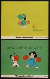 2m670 SNOOPY COME HOME 2 8x10 mini LCs '72 Peanuts, great Schulz artwork of Snoopy & Lucy boxing!