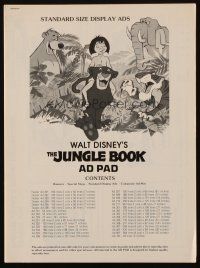2m426 JUNGLE BOOK ad pad R78 Walt Disney cartoon classic, great image of Mowgli & friends!