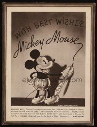 2m417 MICKEY MOUSE Congoleum Rug advertisement '30s great cartoon image with pie-cut eyes!