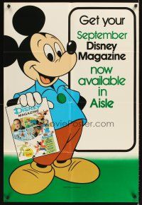 2m227 DISNEY MAGAZINE September 26x39 special poster '76 full-length art of Mickey Mouse!