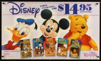 2m233 DISNEY'S WONDERLAND SALE 22x37 video poster '86 Mickey Mouse, Donald Duck & Winnie the Pooh!