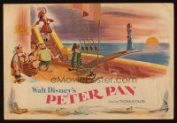 2m773 PETER PAN special 13x19 '53 Disney cartoon classic, art of Captain Hook & pirates on ship!