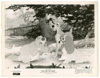 2m476 LADY & THE TRAMP 8x10 still '55 Disney classic dog cartoon, they're talking to Beaver!