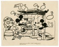 2m467 MICKEY MOUSE 8x10 still '30s Disney, Mickey with pie-cut eyes watching Minnie play piano!