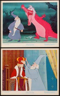 2m566 SWORD IN THE STONE 8 color 8x10 stills '64 Disney, wacky image of Merlin & pink alligator!