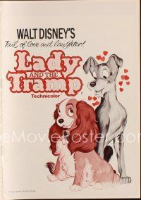 2m351 LADY & THE TRAMP English pressbook R70s Walt Disney romantic canine dog classic cartoon!