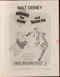 2m366 WINNIE THE POOH & TIGGER TOO pressbook '74 Walt Disney, characters created by A.A. Milne!