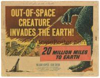 2p002 20 MILLION MILES TO EARTH TC '57 cool art of the monster of all space-monsters!