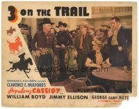 2p240 3 ON THE TRAIL LC R46 William Boyd as Hopalong Cassidy surrounded by bad guys in bar!