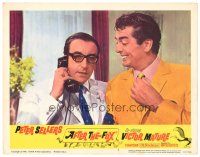 2p253 AFTER THE FOX LC #4 '66 c/u of Victor Mature smiling at Peter Sellers talking on phone!