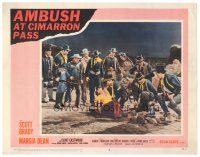 2p268 AMBUSH AT CIMARRON PASS LC #4 '58 soldiers watch Scott Brady & unconscious Margia Dean!