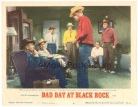 2p283 BAD DAY AT BLACK ROCK LC #8 '55 cast watches Lee Marvin talk to seated Spencer Tracy!