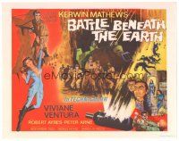 2p292 BATTLE BENEATH THE EARTH TC '68 cool sci-fi art of Kerwin Mathews & sexy Viviane Ventura
