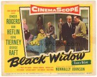 2p319 BLACK WIDOW LC #6 '54 Ginger Rogers, Gene Tierney, Van Heflin, George Raft, Gardiner