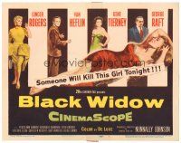 2p017 BLACK WIDOW TC '54 Ginger Rogers, Gene Tierney, Van Heflin, George Raft, sexy art!