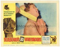 2p327 BLUEBEARD'S 10 HONEYMOONS LC #8 '60 c/u of sexy naked girl being strangled in bathtub!