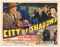 2p031 CITY OF SHADOWS TC '55 gangster Victor McLaglen with slots machines in New York City!