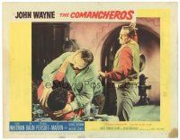 2p391 COMANCHEROS LC #4 '61 John Wayne about to bash guy over head, directed by Michael Curtiz!
