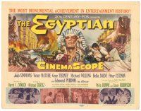 2p050 EGYPTIAN TC '54 artwork of Jean Simmons, Victor Mature & Gene Tierney in ancient Egypt!