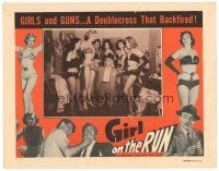 2p527 GIRL ON THE RUN LC '53 great image of sexy half-dressed strippers standing around dwarf!