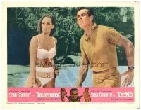 2p540 GOLDFINGER/DR. NO LC #4 '66 Sean Connery as James Bond & sexy Ursula Andress in bikini!