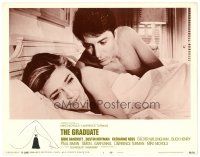 2p542 GRADUATE Embassy pre-Awards LC #3 '68 classic c/u of Dustin Hoffman & Anne Bancroft in bed!