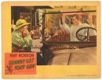2p544 GRANNY GET YOUR GUN LC '40 wacky image of May Robson holding Hardie Albright at gunpoint!