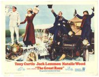 2p547 GREAT RACE LC #3 '65 Tony Curtis, Jack Lemmon, Natalie Wood & Peter Falk on cars on water!