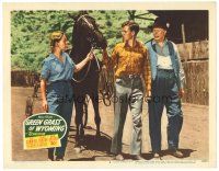 2p549 GREEN GRASS OF WYOMING LC #8 '48 Peggy Cummins, Robert Arthur & Charles Coburn with horse!
