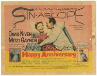 2p074 HAPPY ANNIVERSARY TC '59 great romantic art of David Niven & Mitzi Gaynor in bed!