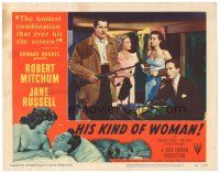 2p578 HIS KIND OF WOMAN LC #7 '51 sexy Jane Russell stares at Vincent Price holding rifle!