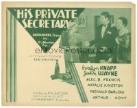 2p081 HIS PRIVATE SECRETARY TC '33 young John Wayne in tuxedo with pretty Evalyn Knapp!