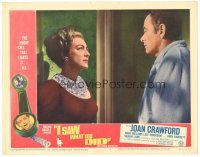2p600 I SAW WHAT YOU DID LC #6 '65 William Castle, c/u of Joan Crawford staring at John Ireland!